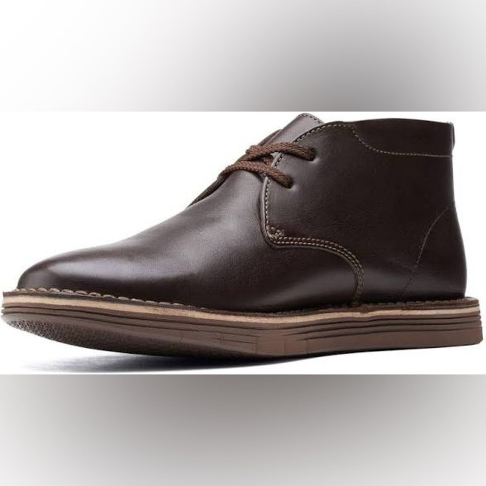 NEW!! Clarks Men's Forge Stride Brown Leather Chukka Boots Size 11.5M